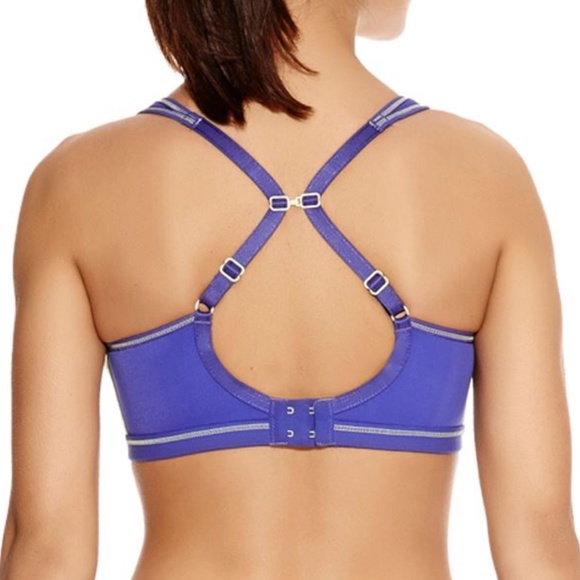 NWOT Freya PURPL/YELO  "Epic" Crop Top/ Sports, 28DDD. *P1063 - Picture 2 of 9